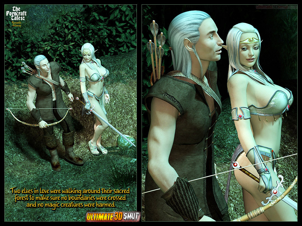 3d Elf - The Porncraft Tales: Romantic Getaway. Passionate elf was deeply stretched  from behind by filthy orcs