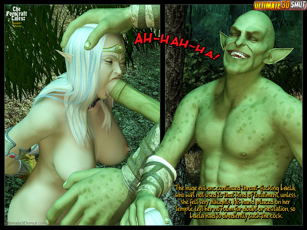 The Porncraft Tales: Romantic Getaway. Passionate elf was deeply stretched  from behind by filthy orcs